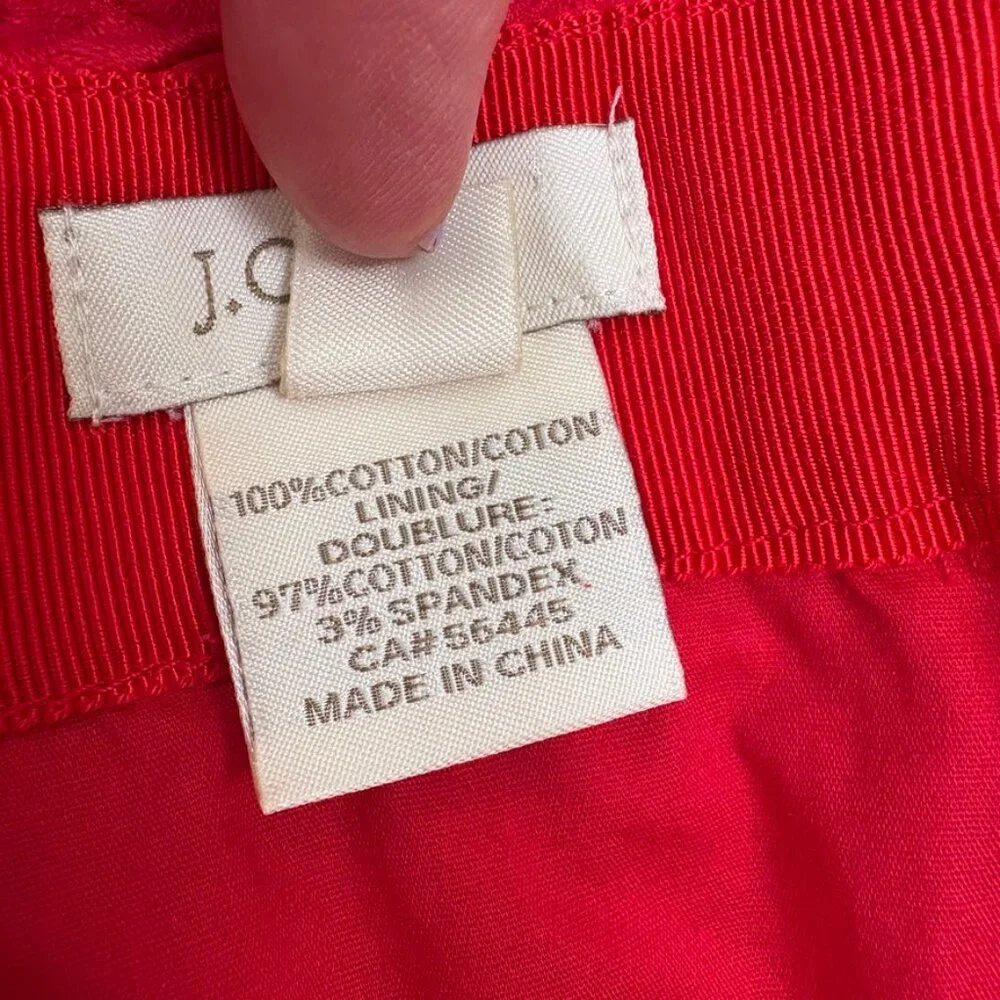 J. Crew No. 2 Eyelet Pencil Skirt in Red Chili, Size 4